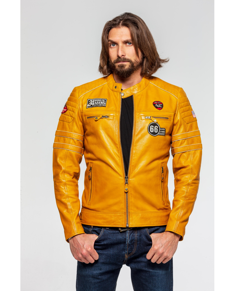 Blouson Cuir 24H Iron Jaune