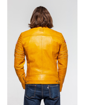 Blouson Cuir 24H Iron Jaune